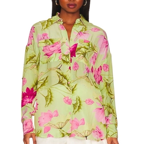 Rococo Sand Ren Button Up Top in Multi - Picture 7 of 7